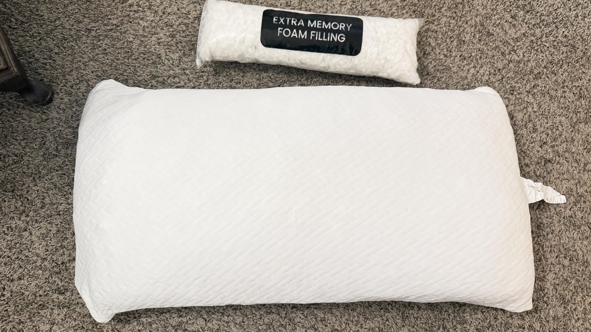 Utopia Bedding Shredded Memory Foam Pillows (Queen), Cooling Adjustable Bed Pillows for Sleeping with Washable Pillow Case, Back, Stomach and Side Sleeper Pillow, Plush and Supportive (1 Pack) customer photo 1