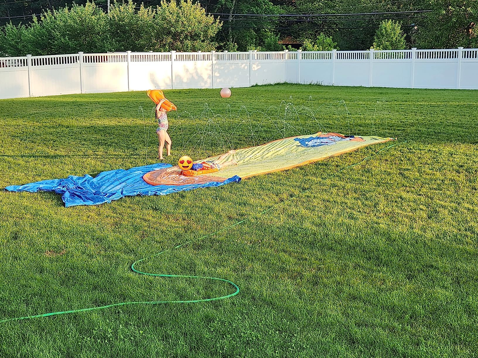 Spring Water Slip and Water Slide, 22ft *2 Lanes Slip Water Slides for Kids Backyards Ages 5-8 8-12 with Sprinkler and Inflatable Bodyboards, Summer Water Fun Toy for Outdoor Lawn Games Play customer photo 1