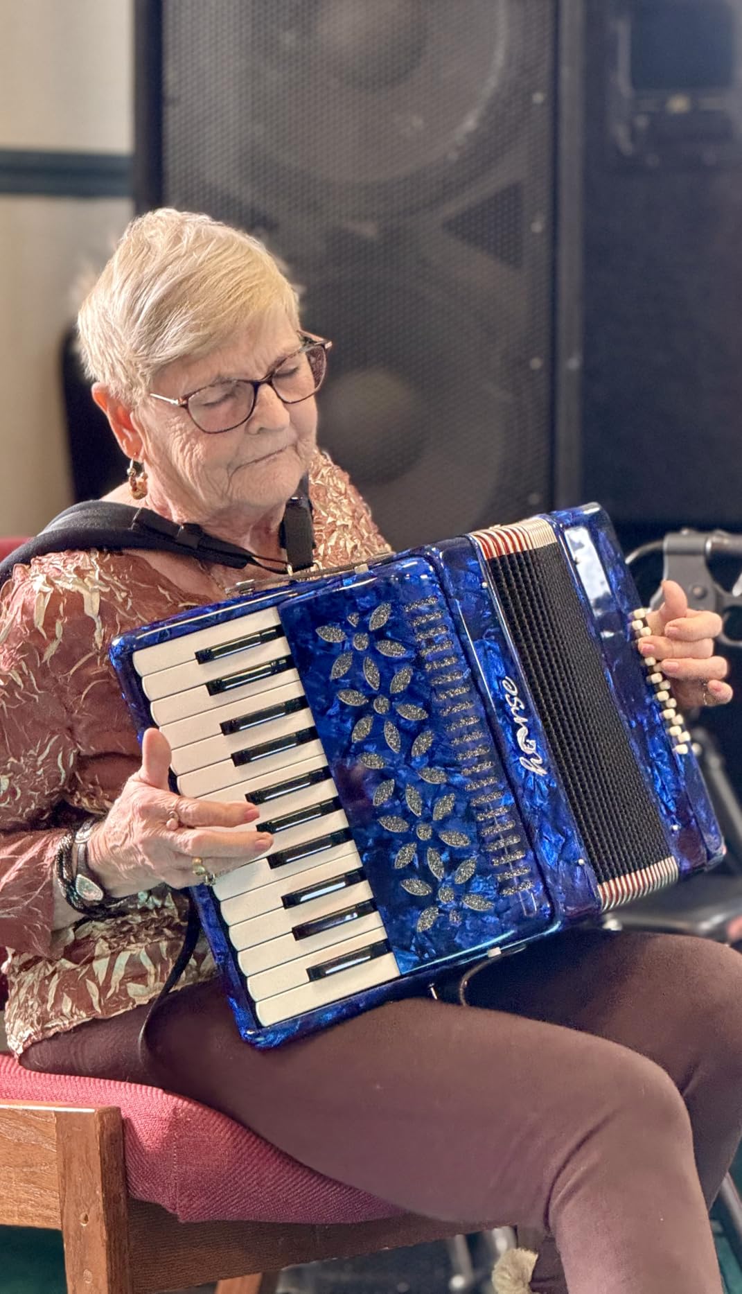 25 Keys Accordion, 16 Bass Piano Accordion for Beginner and Adults, Lightweight Portable with Adjustable Straps, Cleaning Cloth, Glove, and Bag customer photo 1