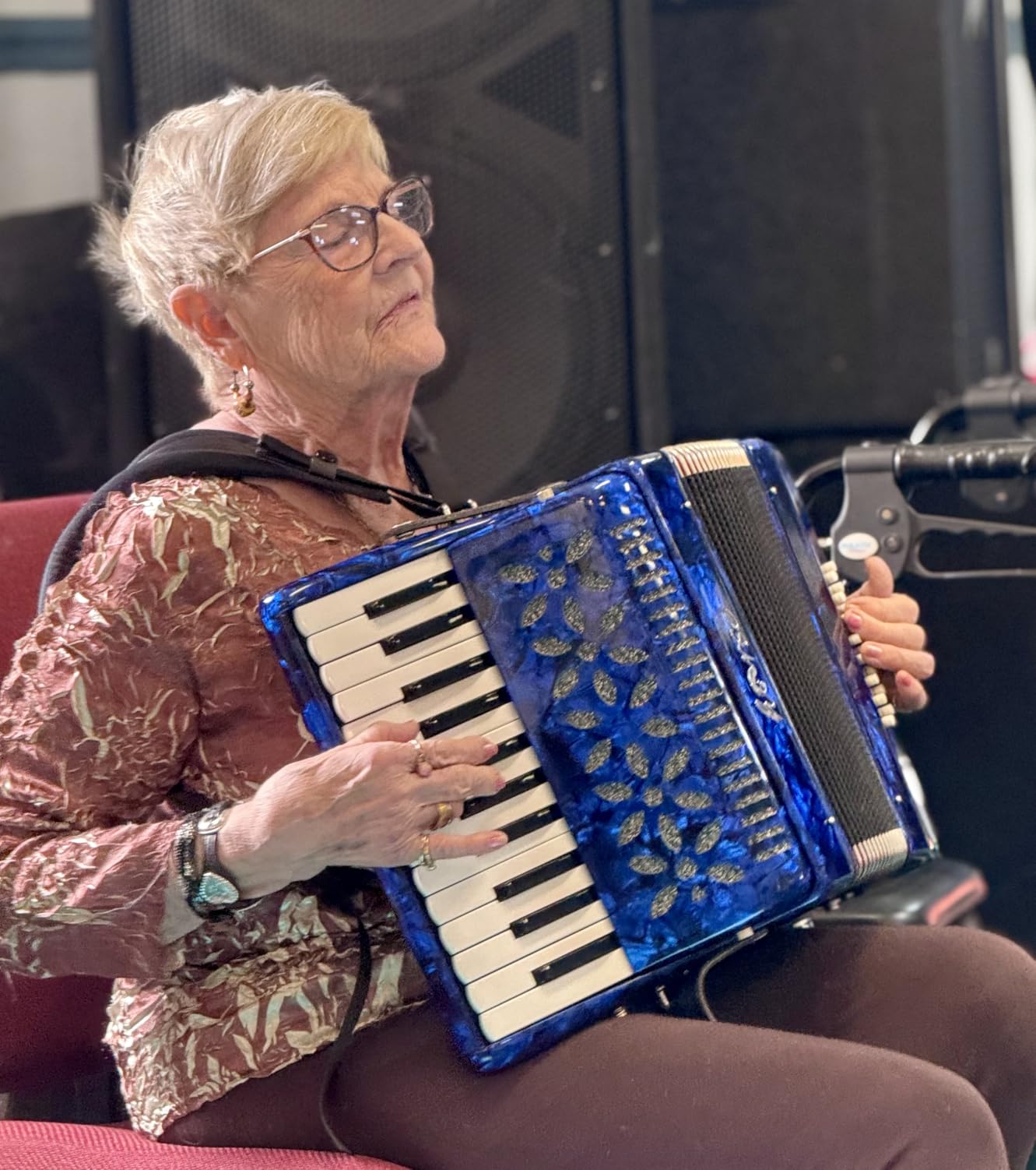 25 Keys Accordion, 16 Bass Piano Accordion for Beginner and Adults, Lightweight Portable with Adjustable Straps, Cleaning Cloth, Glove, and Bag customer photo 2