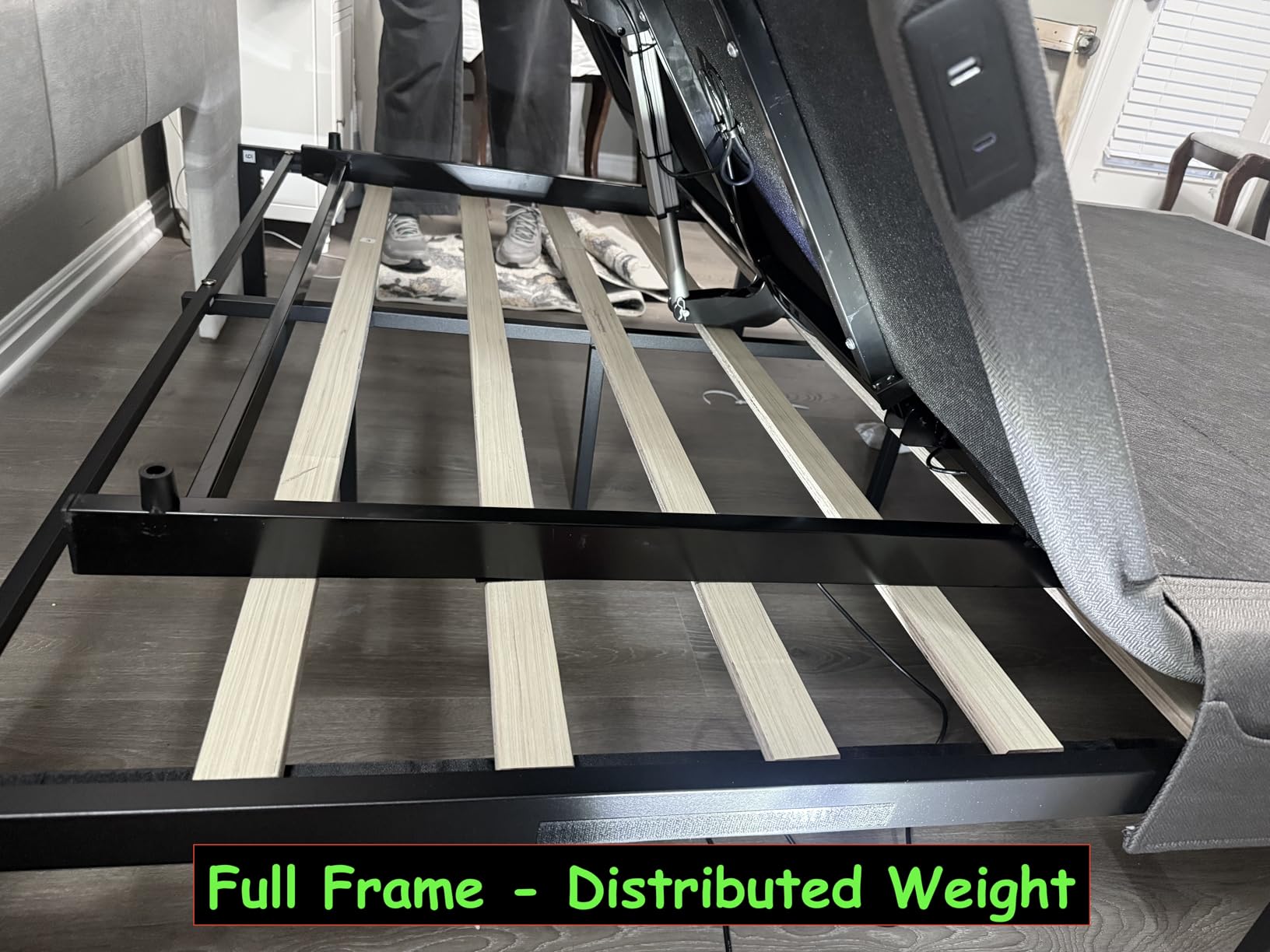 Amada Adjustable Bed Frame Split King Size, Electric Bed with Head & Foot Incline, Zero-Clearance and Zero Gravity Mode, 4 USB Ports and Wireless Remote, Easy Assembly customer photo 2