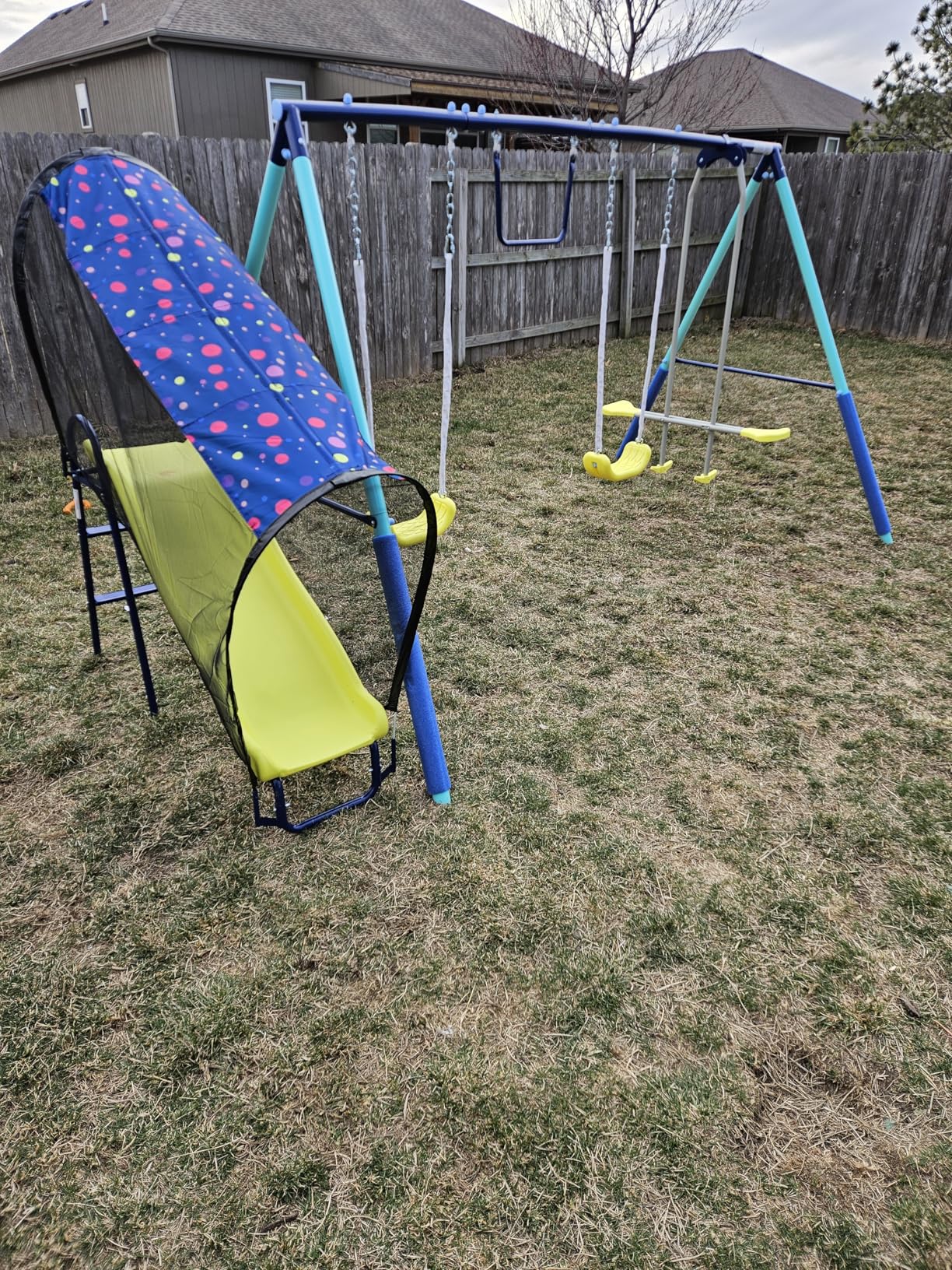 Sportspower Arcadia Light Zone Metal Swing Set for Kids, Outdoor Playset with LED Light-Up 5ft Slide, Slide Tunnel, Swings & Trapeze, 6ft Heavy-Duty Steel Frame, 600lbs Capacity customer photo 2