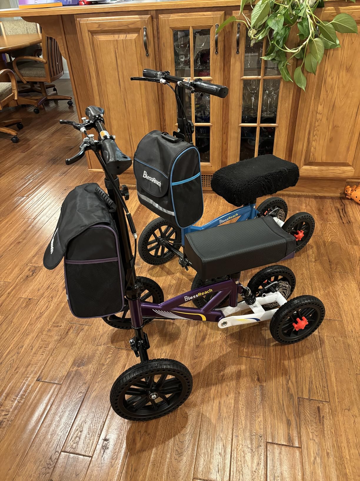 BlessReach 350 Lbs Capacity Foldable All Terrain Knee Scooter Walker - Economical Foot Injury Crutch Alternative - Black customer photo 1