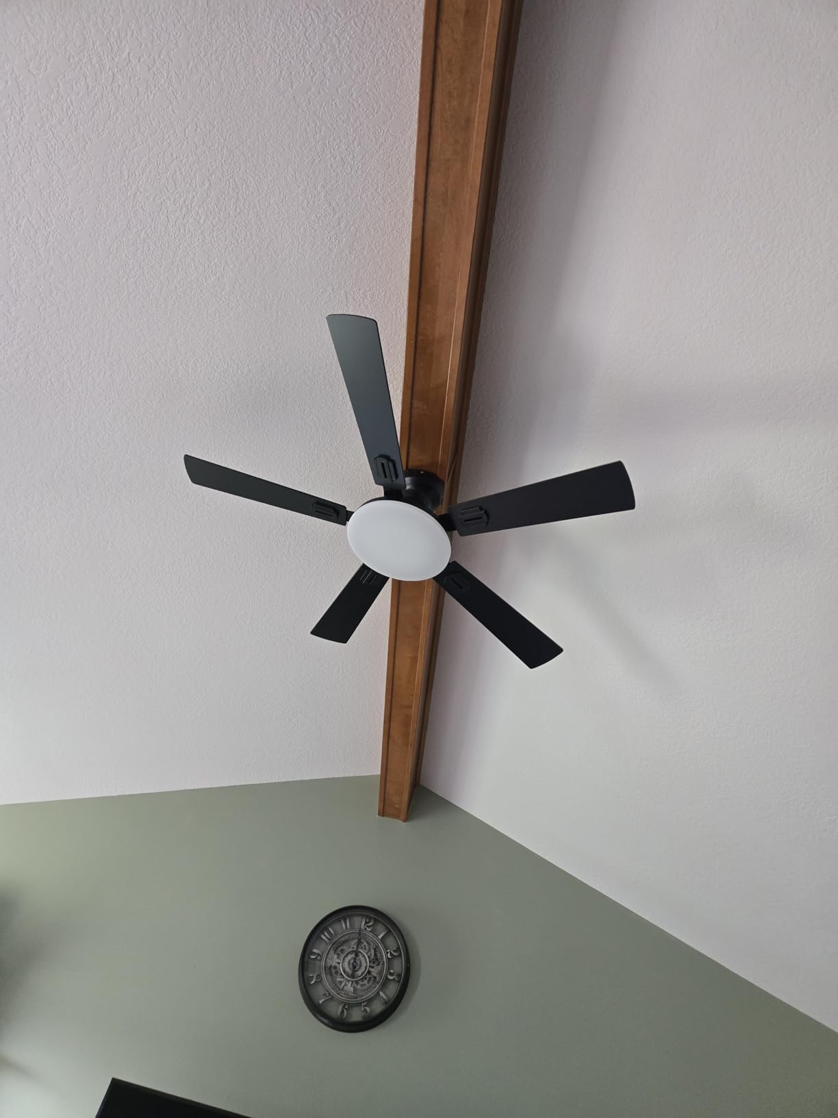 Amico Ceiling Fans with Lights, 52'' Smart RGB Ceiling Fan with Remote/APP/Alexa Control, Flush Mount, Reversible DC Motor, 5 Blades, 6 Speeds, 3CCT, Dimmable, Noiseless, Bedroom, Living Room, Black customer photo 1