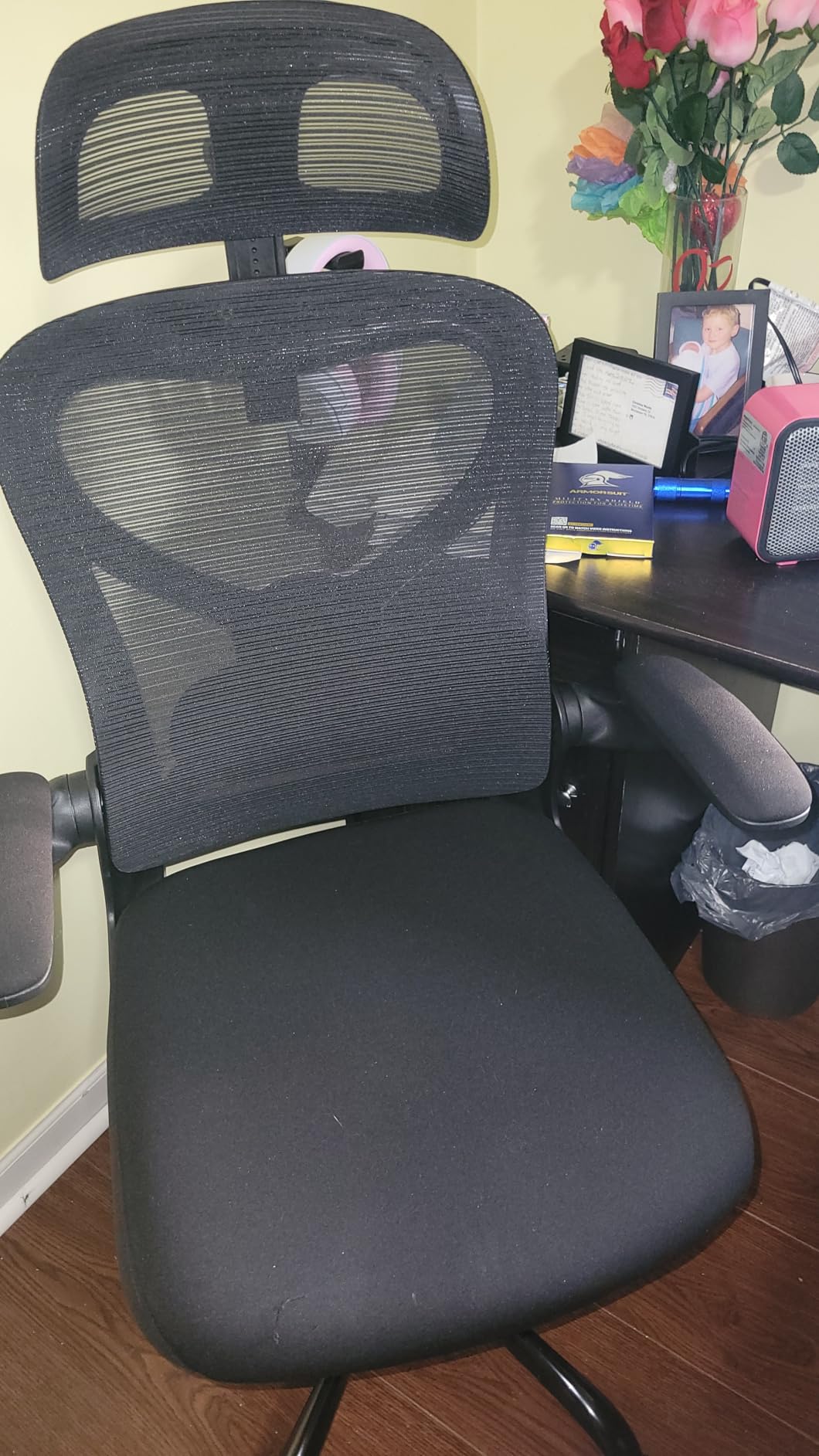 Office Chair for Back & Neck Pain Relief - Virgin Foam Seat, 2D Adjustable Lumbar & 3D Headrest, Flip-Up Armrests, Tilt & Rock customer photo 1
