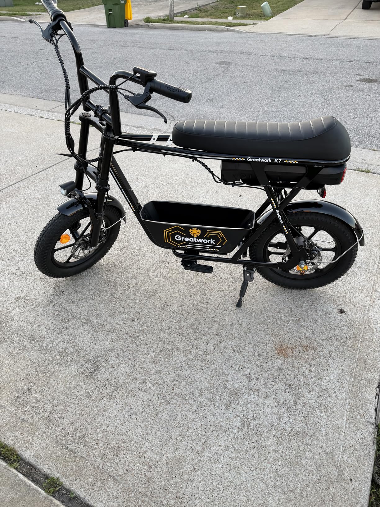 GREATWORK Peak 1200W Electric Scooter with Seat, 480Wh Removable Battery, 30 Miles Max Range, 20MPH Top Speed, 16x3.0 Fat Tire Motorcycle E Scooter for Adults with Basket for Pet s& Cargo customer photo 1
