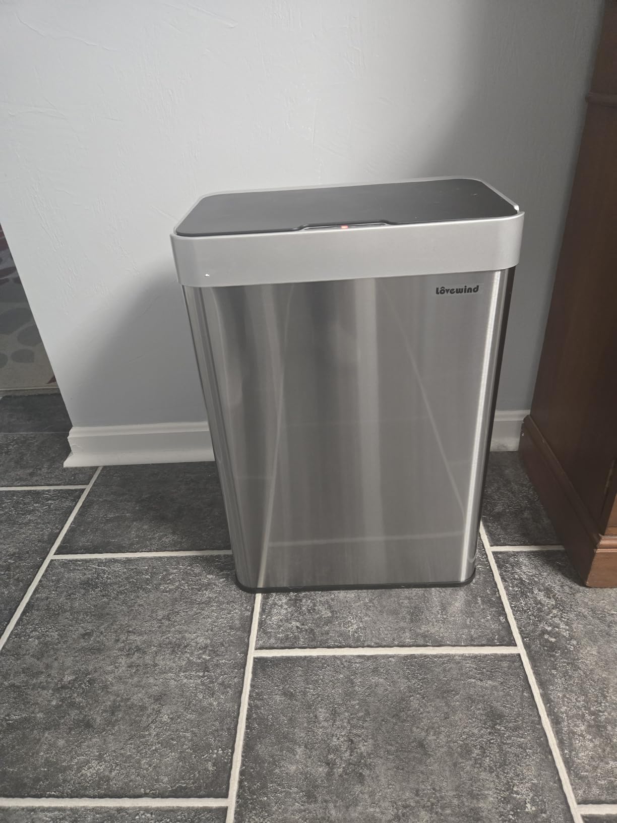 Kitchen Trash Can Touchless, 15 Gallon/55 L Stainless Steel Automatic Motion Sensor Trash Can, Type-C Rechargeable Garbage Can with Lid, Silent Close, Touchless Trash Bin for Home Kitchen, Silver customer photo 1