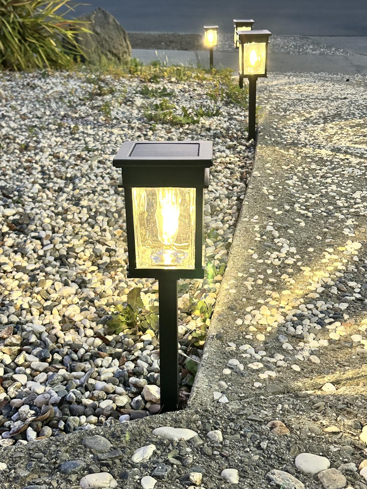 XMCOSY+ Solar Pathway Lights Outdoor, Adjustable Warm & Cool White, 50 Lumens Bright Garden Lights, 6 Pack IP65 Waterproof customer photo 1