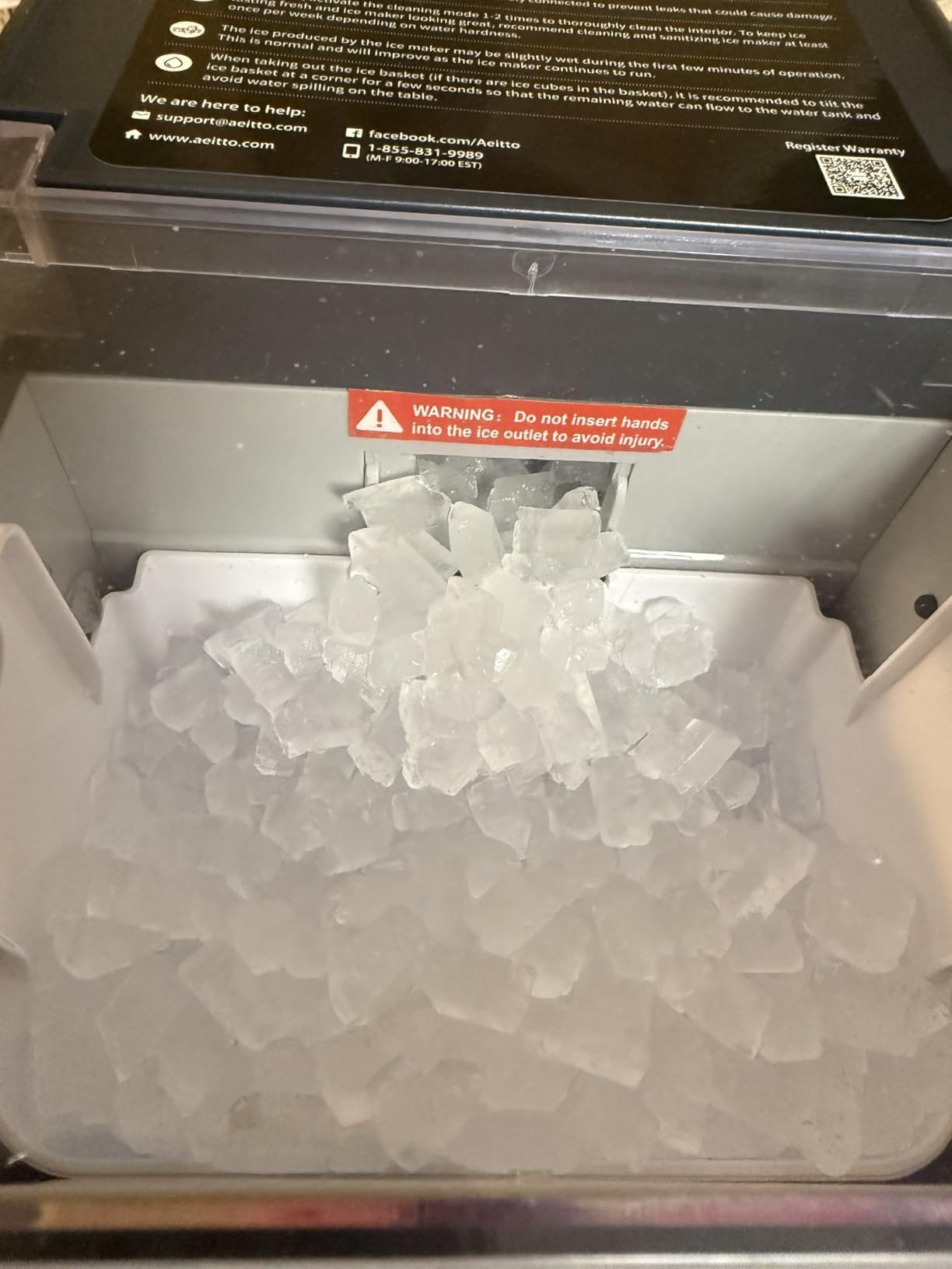 Aeitto Nugget Ice Maker Countertop, Pellet Ice Machine Soft Chewable Ice 40lbs/Day, One-Click Operation, Auto Self-Cleaning Crushed Ice Makers Stainless with Scoop for Home/Kitchen/Office (Grey) customer photo 1