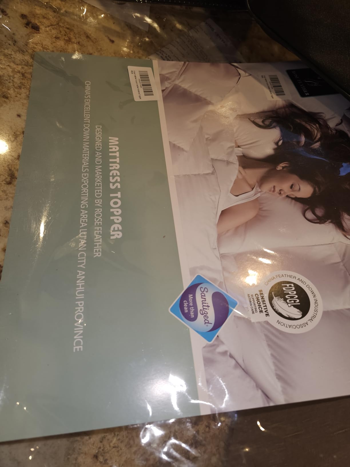 Dual Layer Goose Feather Down Mattress Topper Queen, White Feather Bed Topper, Down Mattress Protector with Straps, Pillowtop Featherbed Pad, 100% Organic Cotton Fabric (78x80 Inch) customer photo 1