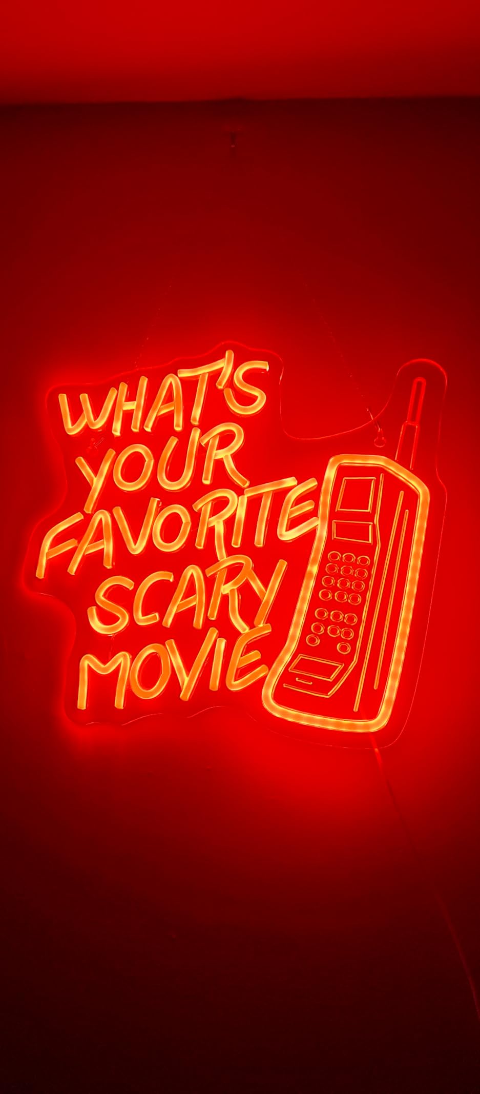 Horror Den Neon Sign Retro Scary Neon Light for Wall Decor Gothic Theme LED Light up Spooky Sign Dimmable Horror LED Signs Indoor Gothic Decor in Game Room Ideal Gifts for Scary Movie Fans customer photo 1