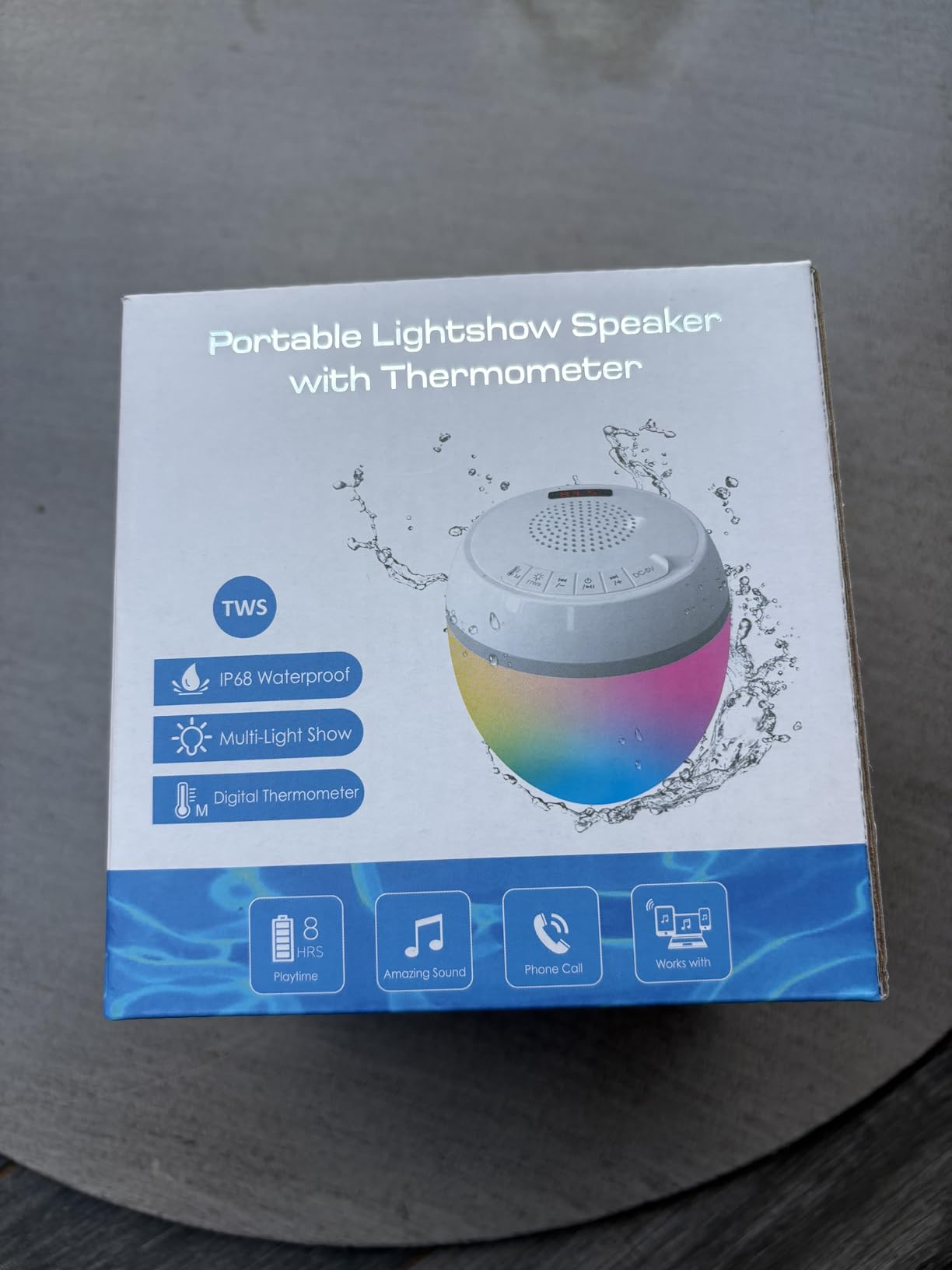 FluSing 3 in 1 Floating Pool Speaker with Digital Thermometer customer photo 2