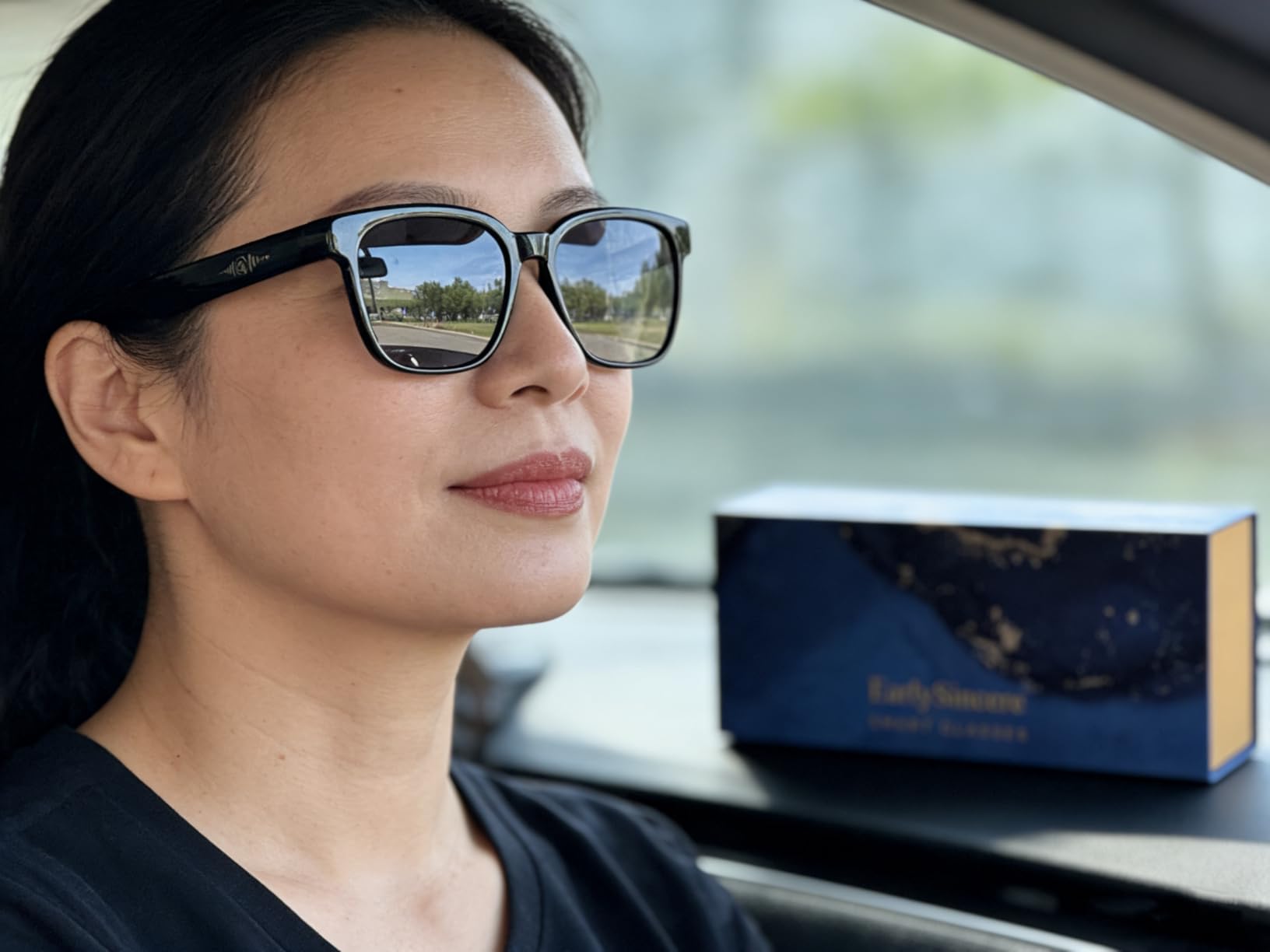 EarlySincere AI Smart Glasses with 4K Camera & ChatGPT, Photochromic Transition Lenses + Extra Blue Light, Real-time Translator & Meeting Minutes, Voice Control customer photo 2