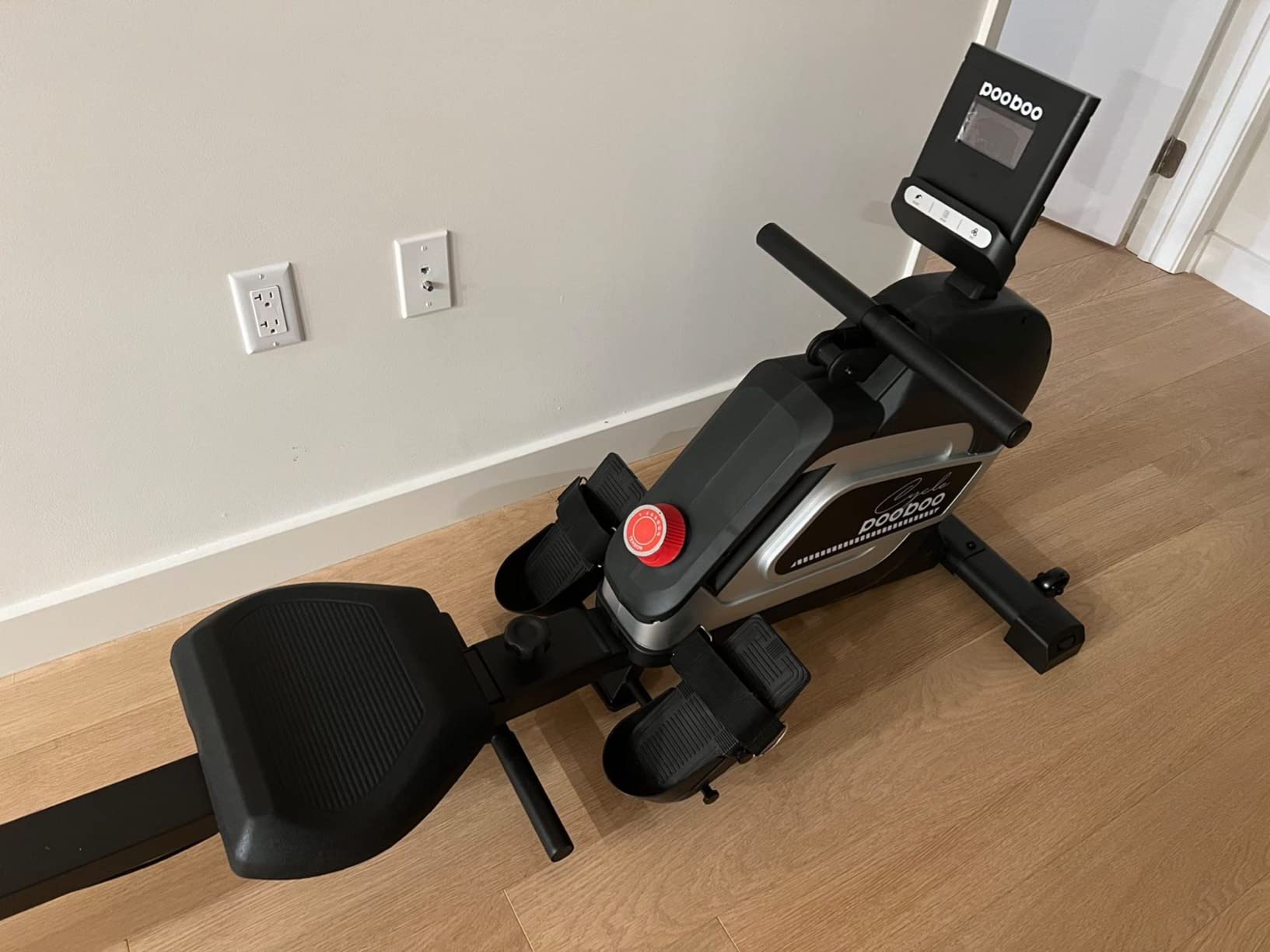 pooboo Rowing Machines for Home, Magnetic Rowing Machine with Adjustable Resistance, Folding Rower Machine of Quiet, 360lbs Weight Capacity, Comfortable Seat Cushion, LCD Monitor, App Support customer photo 2