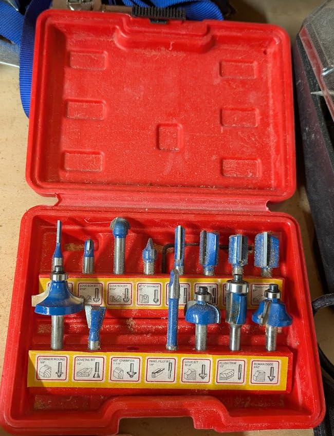 HILTEX 10100 Tungsten Carbide Router Bits, 15 Piece Router Bit Set, 1/4