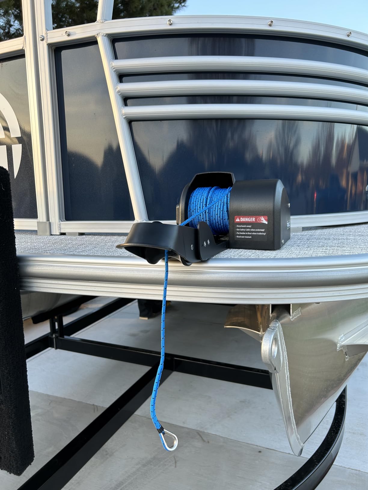 Camco TRAC Outdoors Pontoon 35-G3 Electric Boat Anchor Winch - Easy-to Operate & Features a High-Efficiency, 12-Volt DC, All Steel Gear Motor & 100-feet Pre-Wound Double-Braid Anchor Rope (69003) customer photo 2