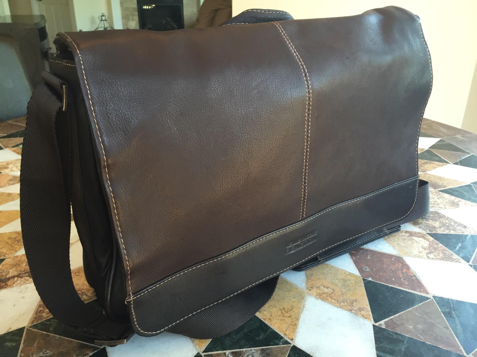 Kenneth Cole REACTION Colombian Leather Slim Single Compartment Messenger Bag customer photo 2