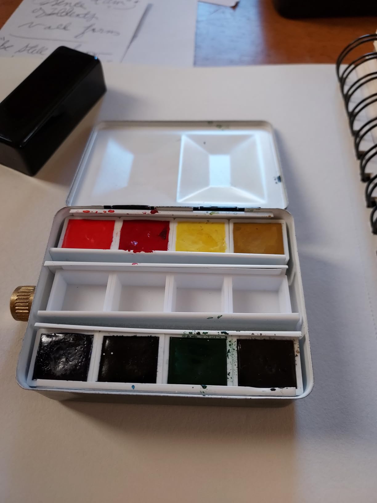 Schmincke - HORADAM AQUARELL Color Box with 24 Finest Watercolors, 74424097, Black Metal Box, Painting Set, Premium Watercolors, 24 x 1/2 Pans customer photo 1
