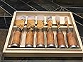 KAKURI Japanese Wood Chisel Set Damascus 6 Piece for Woodworking, Aogami Blue Steel No.2 Blade, Made in Japan [Japanese & Western Mixed Style] customer photo 2