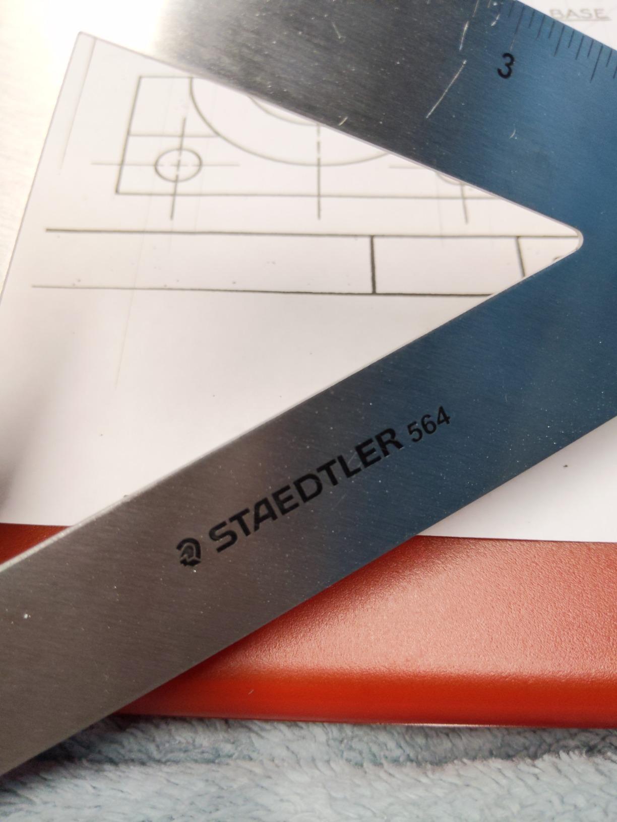 STAEDTLER Stainless Steel Math Set - With 12in Ruler, 2 Triangle Set Squares (45/90° & 30/60°), 6in Protractor - Precision Drawing & Drafting customer photo 2