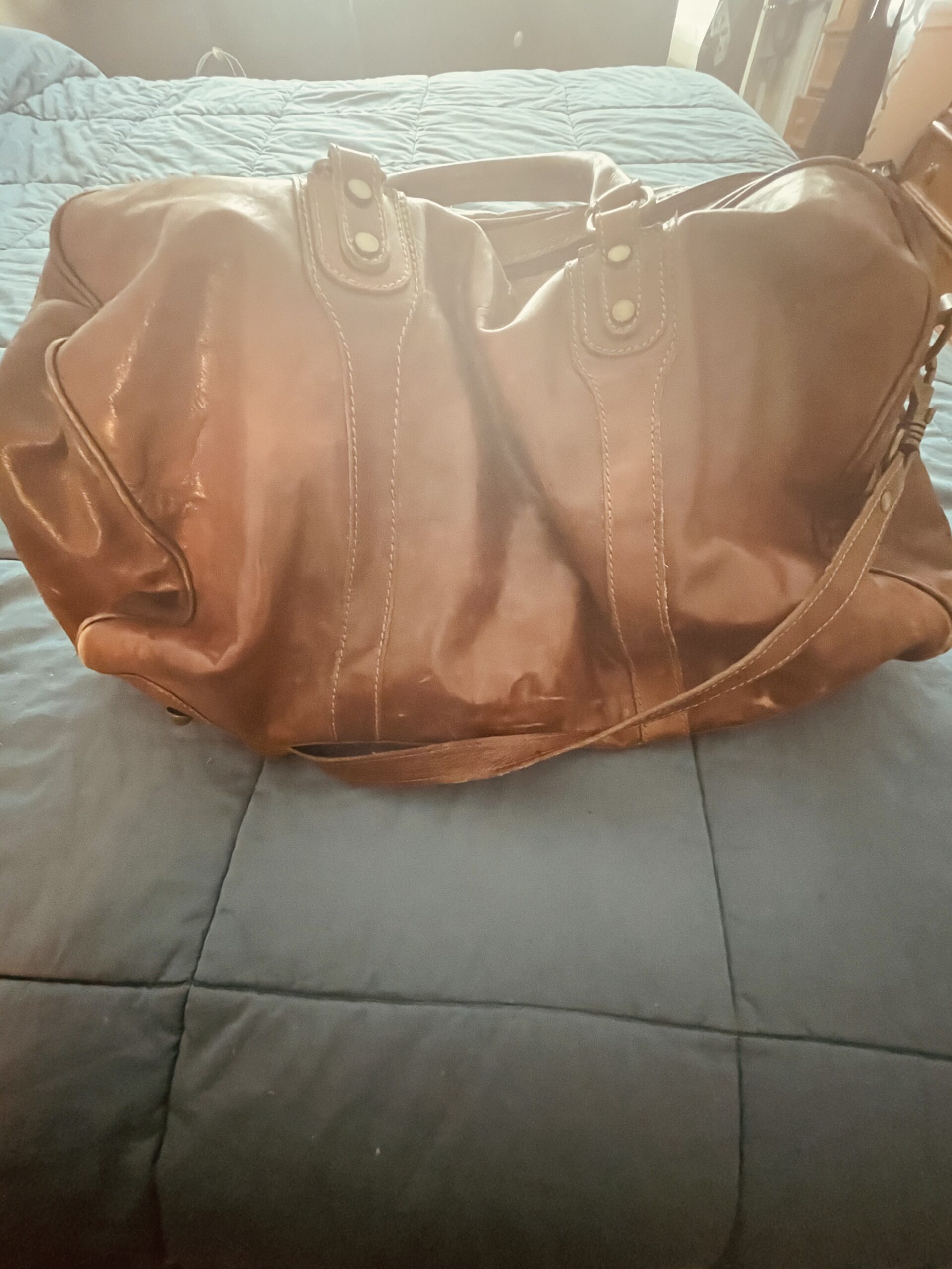 Cenzo Duffle Vecchio Brown Italian Leather Weekender Travel Duffle Bag for Men customer photo 2