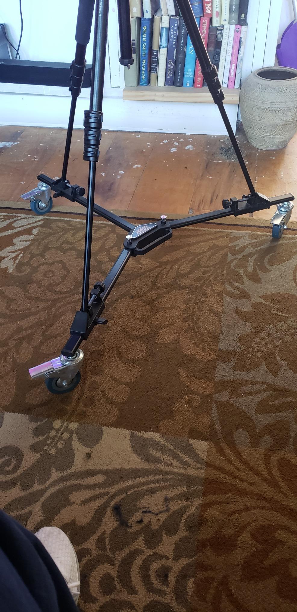Vidpro PD-1 Professional Tripod Dolly - Heavy Duty with Adjustable Leg Mount with Locking Wheels and Carrying Case Compatible with Most Tripods Perfect for Cameras Camcorder and Lighting Equipment customer photo 1