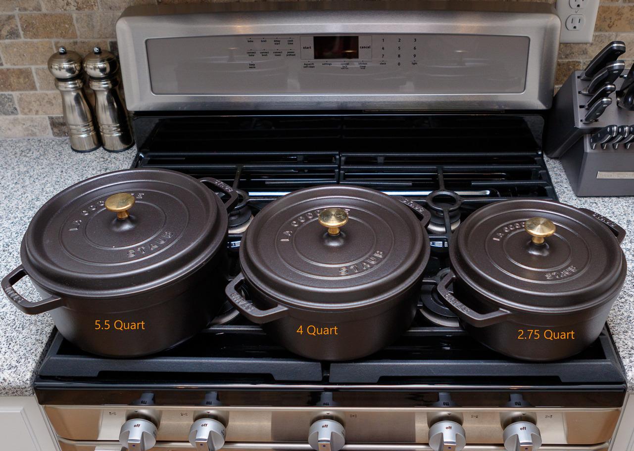 Staub Cast Iron Round Cocotte, Dutch Oven, 4-quart, serves 3-4, Made in France, Cherry customer photo 1