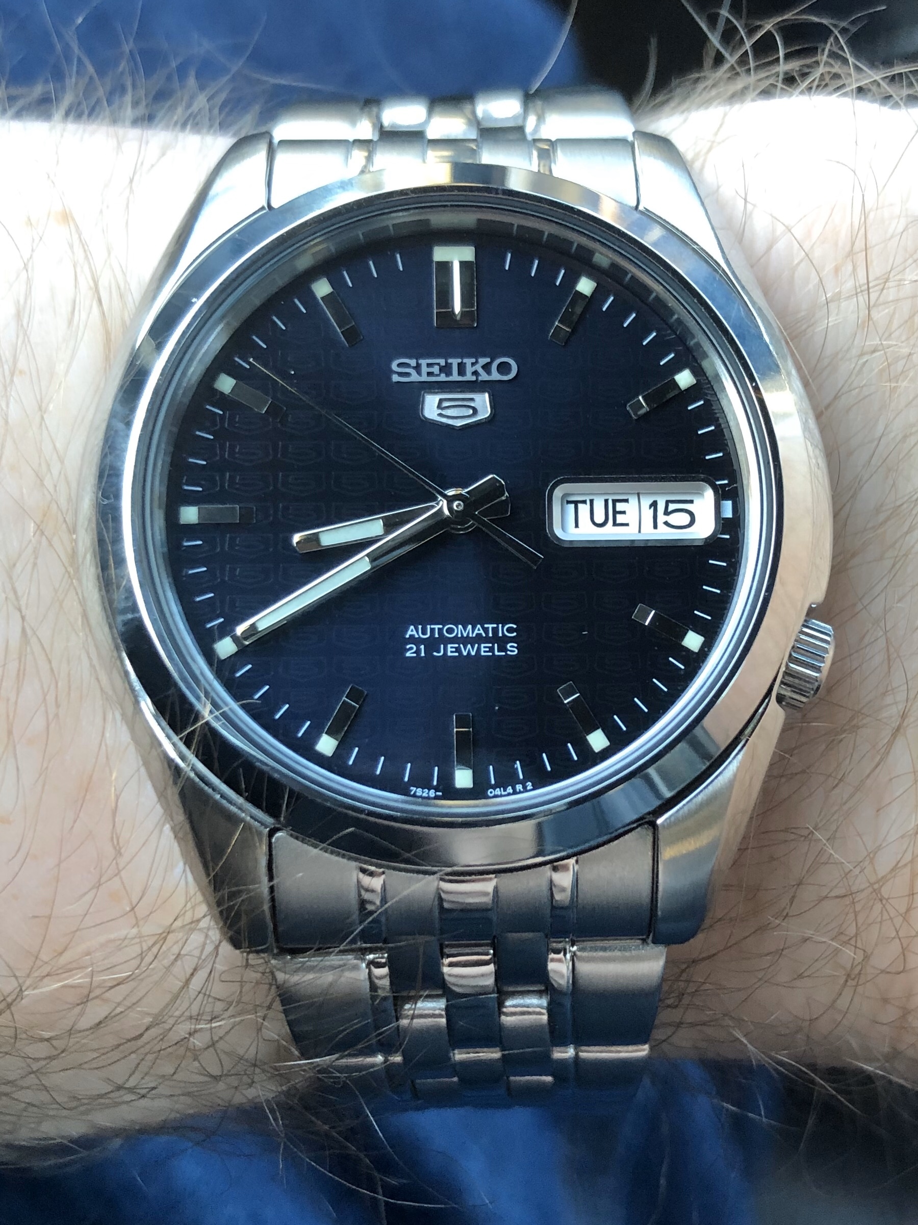 Seiko 5-7S Collection Automatic Watch - Day/Date Calendar, Luminous Hands, Stainless Steel Case & Bracelet customer photo 1