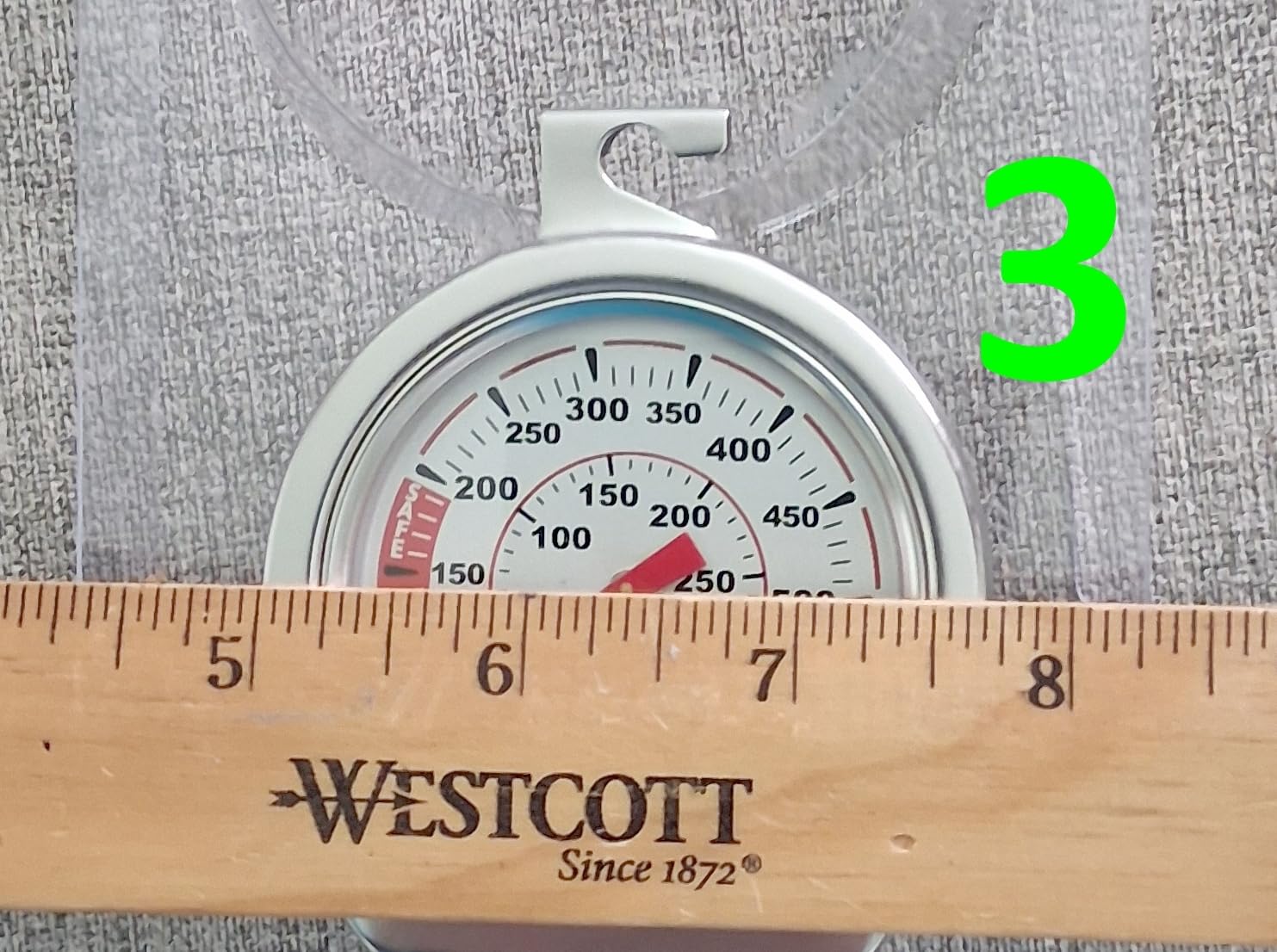 Rubbermaid Commercial Products Stainless Steel Monitoring Thermometer, Safe for Inside Oven/Grill/Smoker, 60-580°F Range customer photo 1
