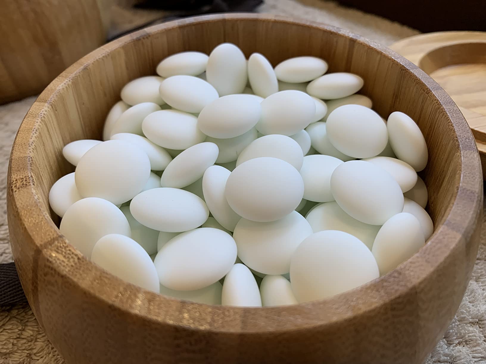 Yellow Mountain Imports Bamboo 2-Inch Reversible 19x19 / 13x13 Go Game Set Board with 9.2mm Double Convex Yunzi Stones and Bamboo Bowls - Classic Strategy Board Game (Baduk/Weiqi) customer photo 1