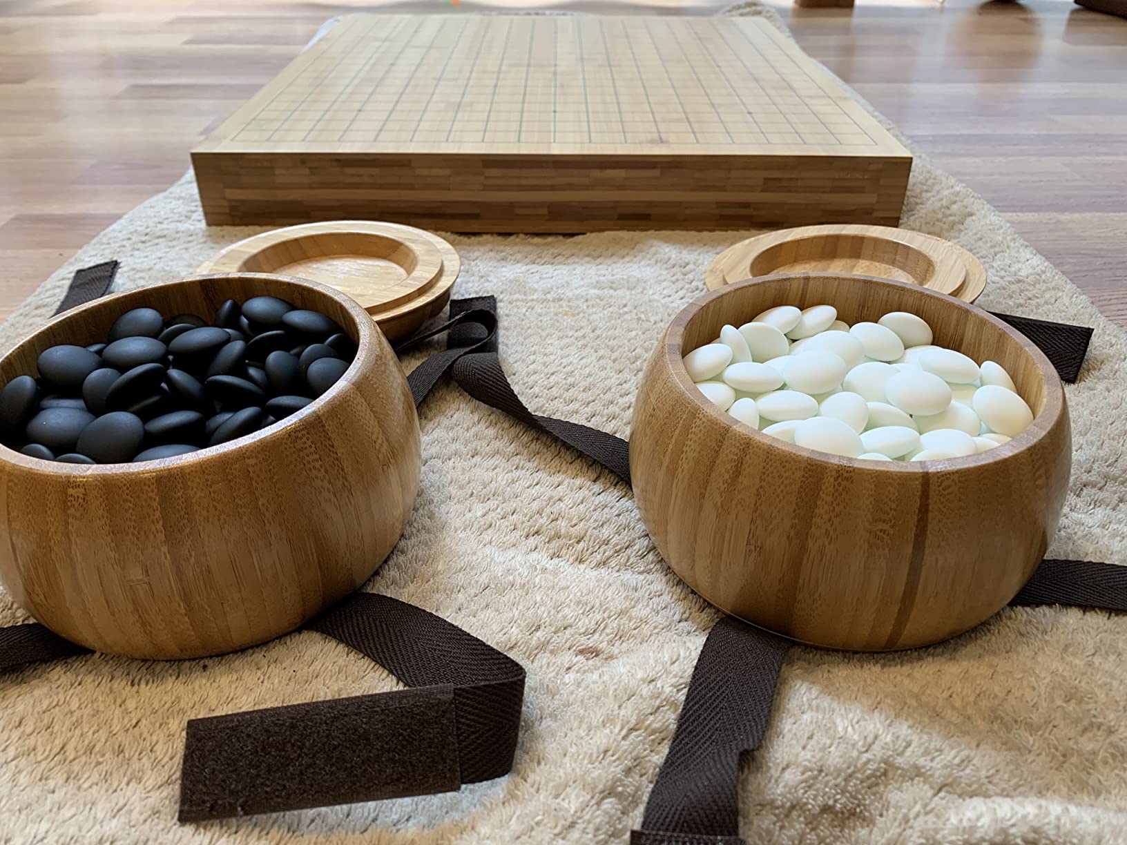 Yellow Mountain Imports Bamboo 2-Inch Reversible 19x19 / 13x13 Go Game Set Board with 9.2mm Double Convex Yunzi Stones and Bamboo Bowls - Classic Strategy Board Game (Baduk/Weiqi) customer photo 2