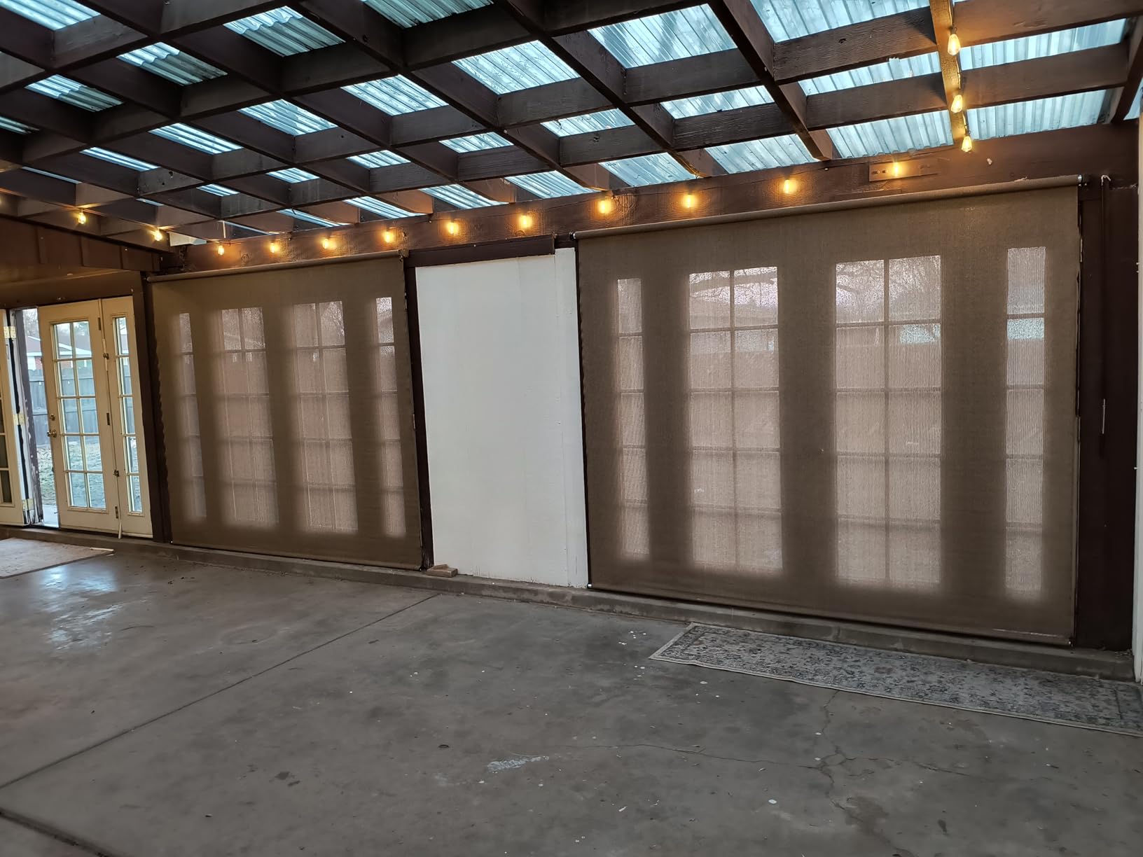 Coolaroo Outdoor Roller Shade with Wand - 95% UV Block Breathable Light Filtering Shade, 10ft x 8ft, Walnut customer photo 1