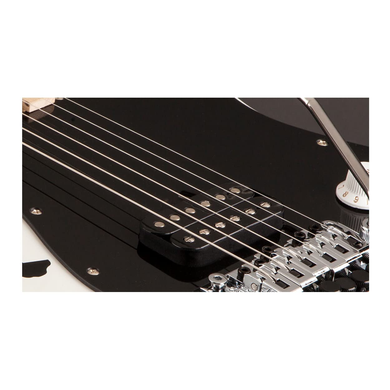 EVH Striped Series Stratocaster Electric Guitar - White with Black Stripes customer photo 2