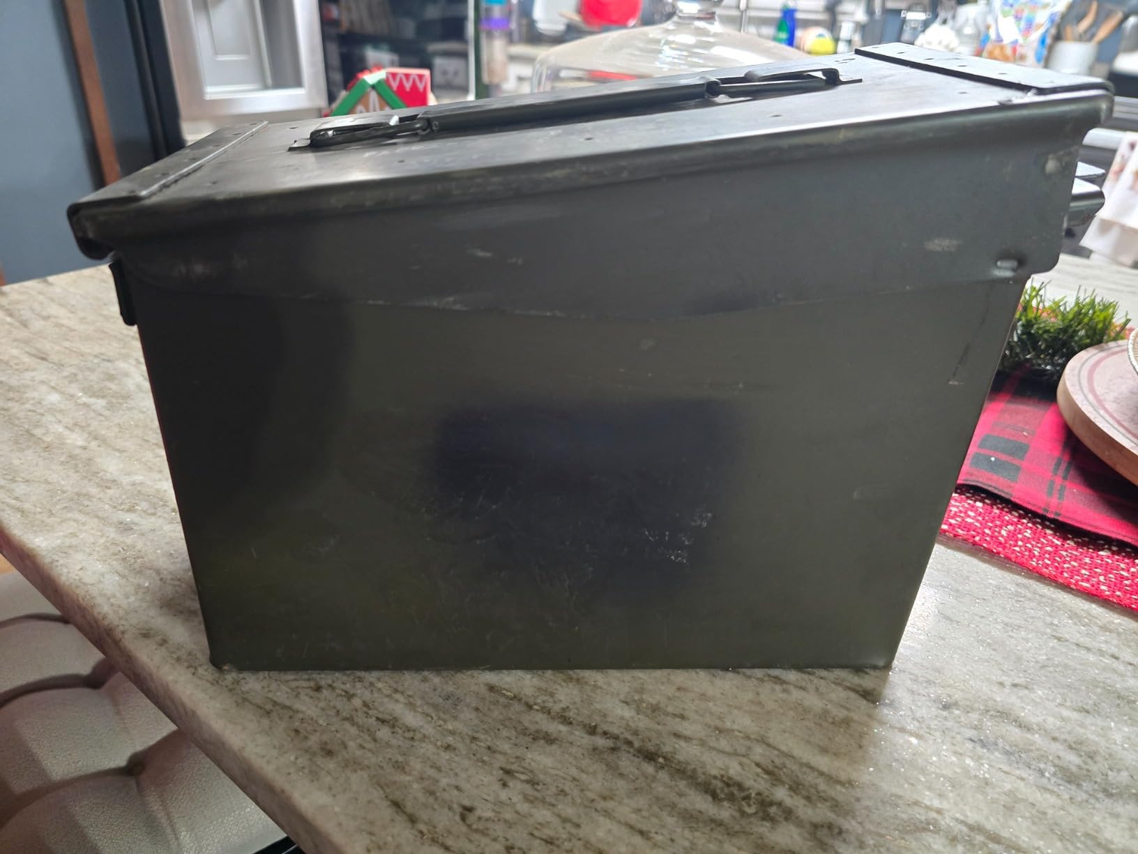 U.S. G.I. M2A1 50 Cal Ammo Can Organizer (OD Green) - Watertight Seal Metal Storage Box w/ Hinged Lid & Secure Latch - Ideal Ammo Can Surplus for Gear, First Aid, & Survival Supplies customer photo 2