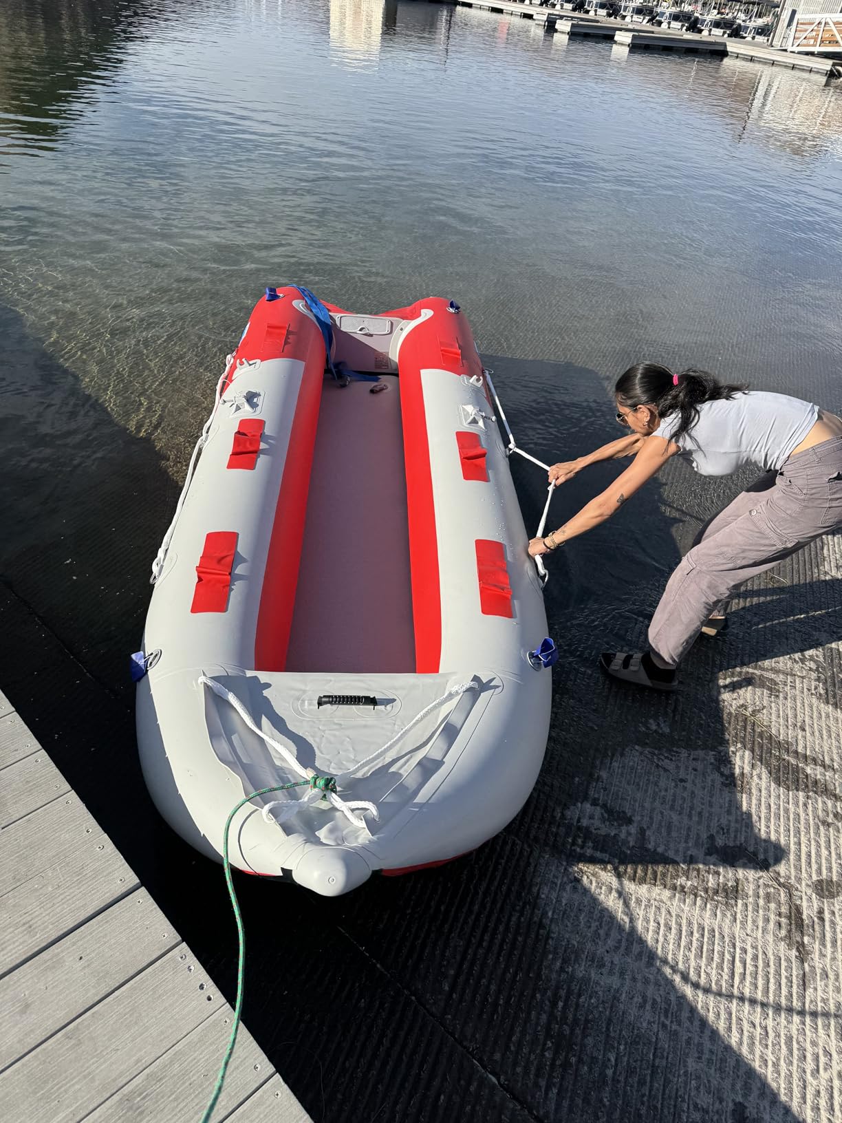 14.1 FT Inflatable Kayak Fishing Tender Inflatable Pontoon Boat with Air Floor customer photo 1