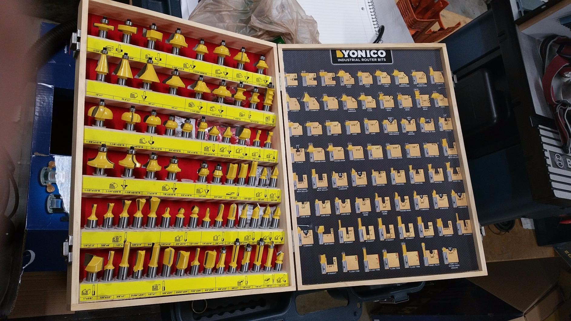 YONICO 70 Piece Set Router Bits 1/2 Shank- Tungsten Carbide Router Bit Set | Professional Wood Router Bits 17702 customer photo 1