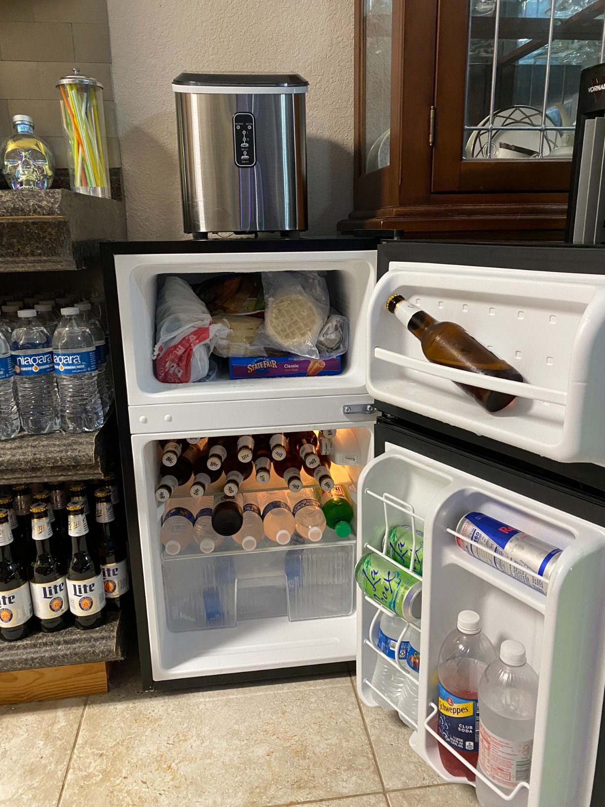 Midea WHD-113FB1 Double Door Mini Fridge with Freezer, Adjustable Removable Glass Shelves, 3.1 cu ft, Black customer photo 1