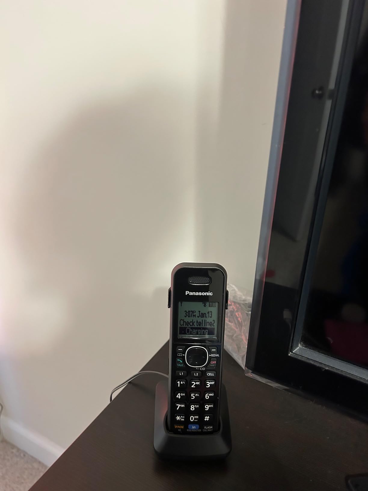 Panasonic 2-Line Corded Phone/Cordless Phone System with 2 Handsets - Answering Machine, Link2Cell, 3-Way Conference, Call Block, Long Range DECT 6.0, Bluetooth - KX-TG9582B (Black) customer photo 2