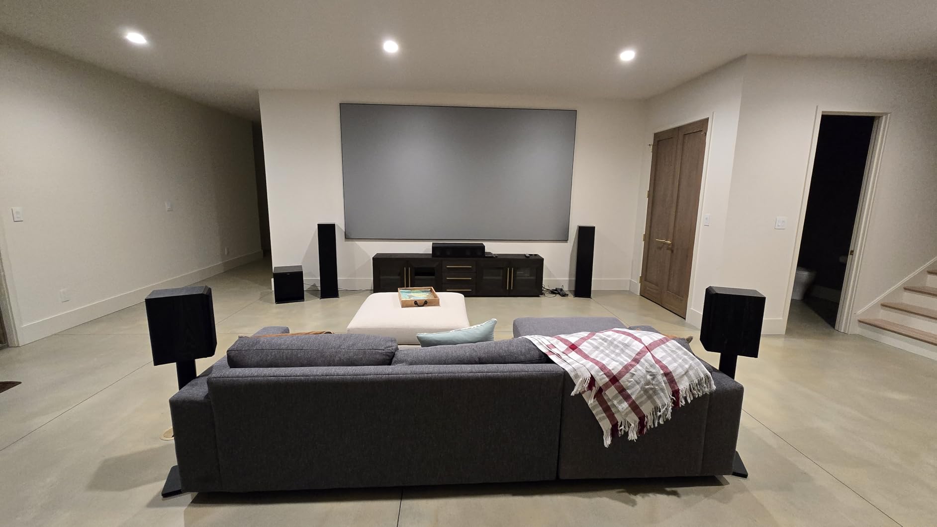 Elite Screens 158 inch CLR/ALR Projector Screen 16:9 4K, Standard Throw Projection, Edge Free Ambient Light Rejecting Grey for Indoor Movie Screen Home Theater - Aeon CineGrey 3D- AR158DHD3 customer photo 1