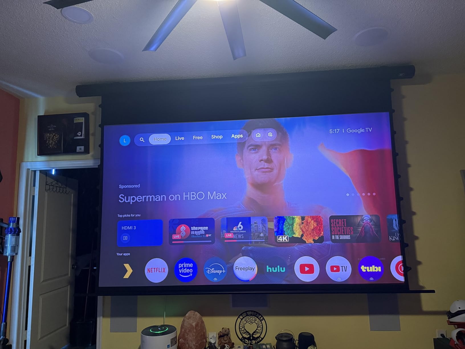 Elite Screens 158 inch CLR/ALR Projector Screen 16:9 4K, Standard Throw Projection, Edge Free Ambient Light Rejecting Grey for Indoor Movie Screen Home Theater - Aeon CineGrey 3D- AR158DHD3 customer photo 2