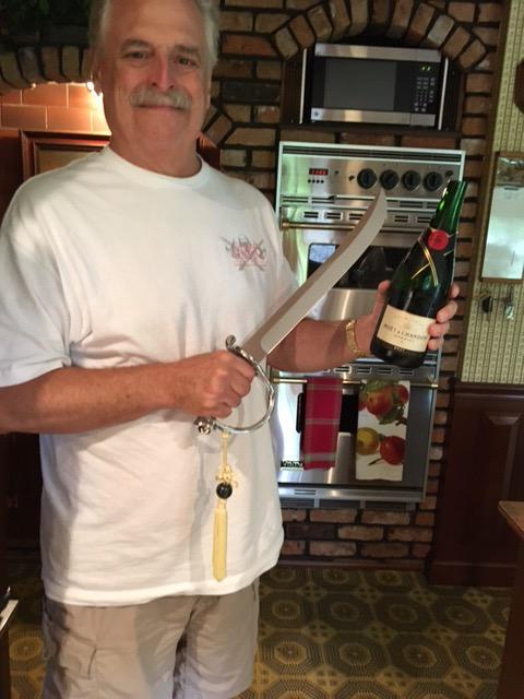Fox Knives Maniago Italy Champagne Saber, Sciabola del Sommelier Celebration Saber, Stainless Steel Ceremonial Bottle Opener, Nickel Finish Handle, Wooden Display Box customer photo 1