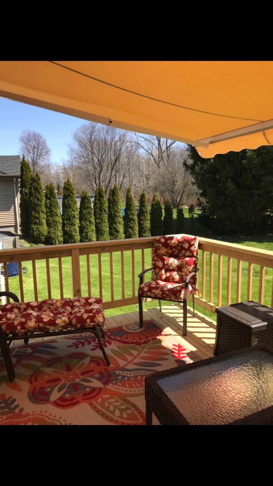 ADVANING 10'x8' Motorized Patio Retractable Awning | Luxury Series | Premium Quality, 100% Solution-Dyed European Acrylic UV Sun Shade, Color: Garden Green Stripes, EA1008-A808H2 customer photo 2