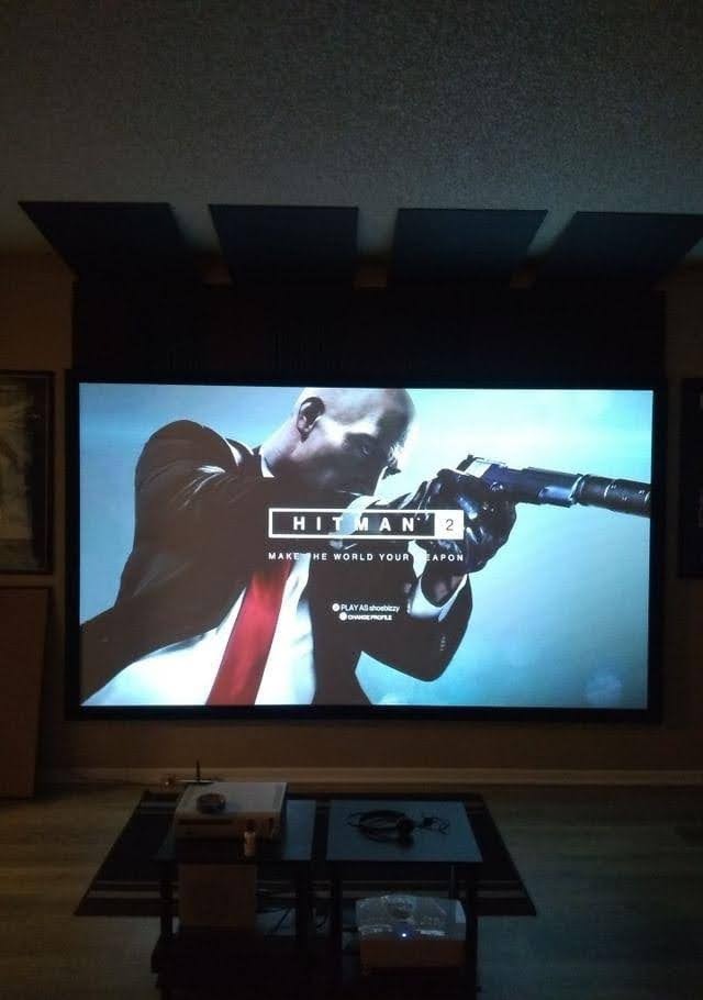 Elite Screens 120-Inch ALR Projector Screen 16:9 - Ceiling & Ambient Light Rejecting, Fixed Frame Wall Mounted, ISF-Certified CineGrey 3D for Home Theater, Standard Throw Projectors, ER120DHD3 customer photo 1