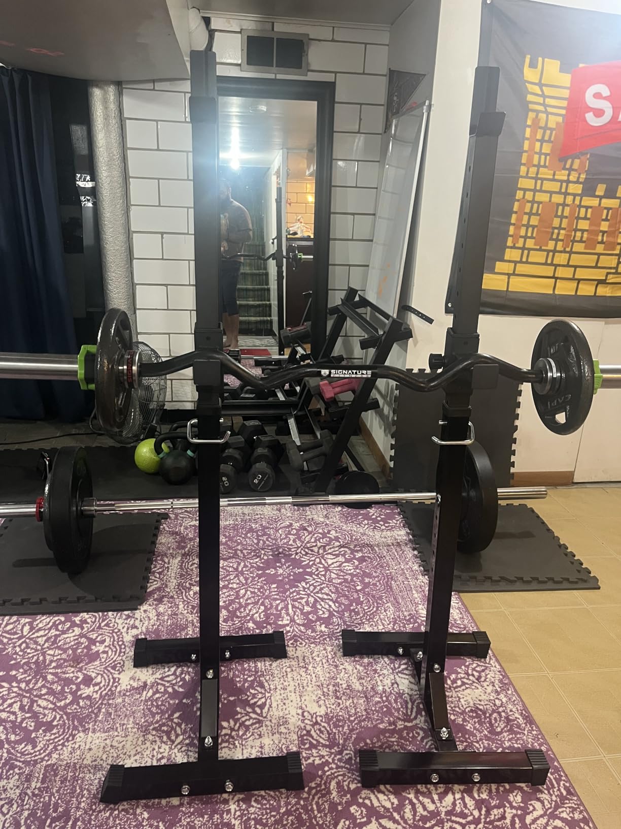 F2C Max Load 550Lbs Pair of Adjustable Squat Rack Sturdy Steel Barbell Rack customer photo 1