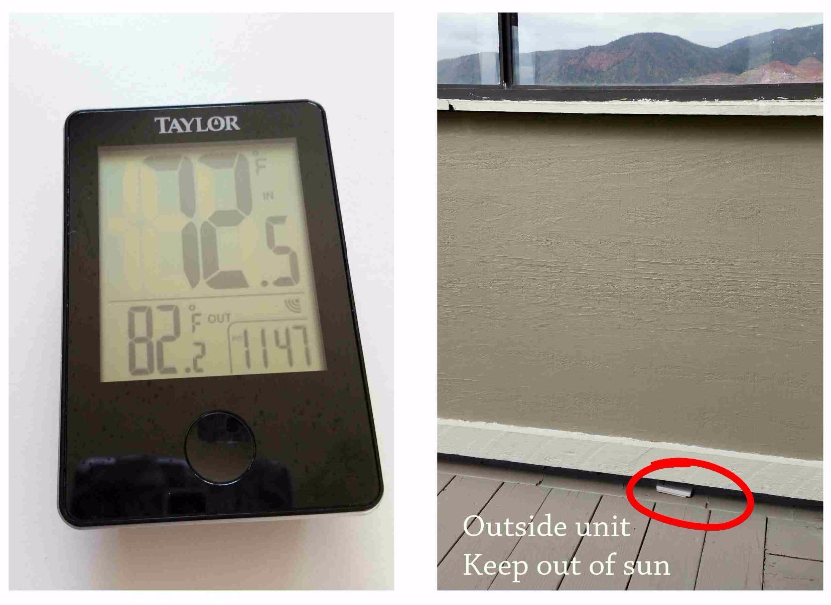 Taylor Wireless Digital Indoor Outdoor Thermometer, Easy to Read Numbers for Patio, Pool, and Indoor Areas, LCD, Black customer photo 2