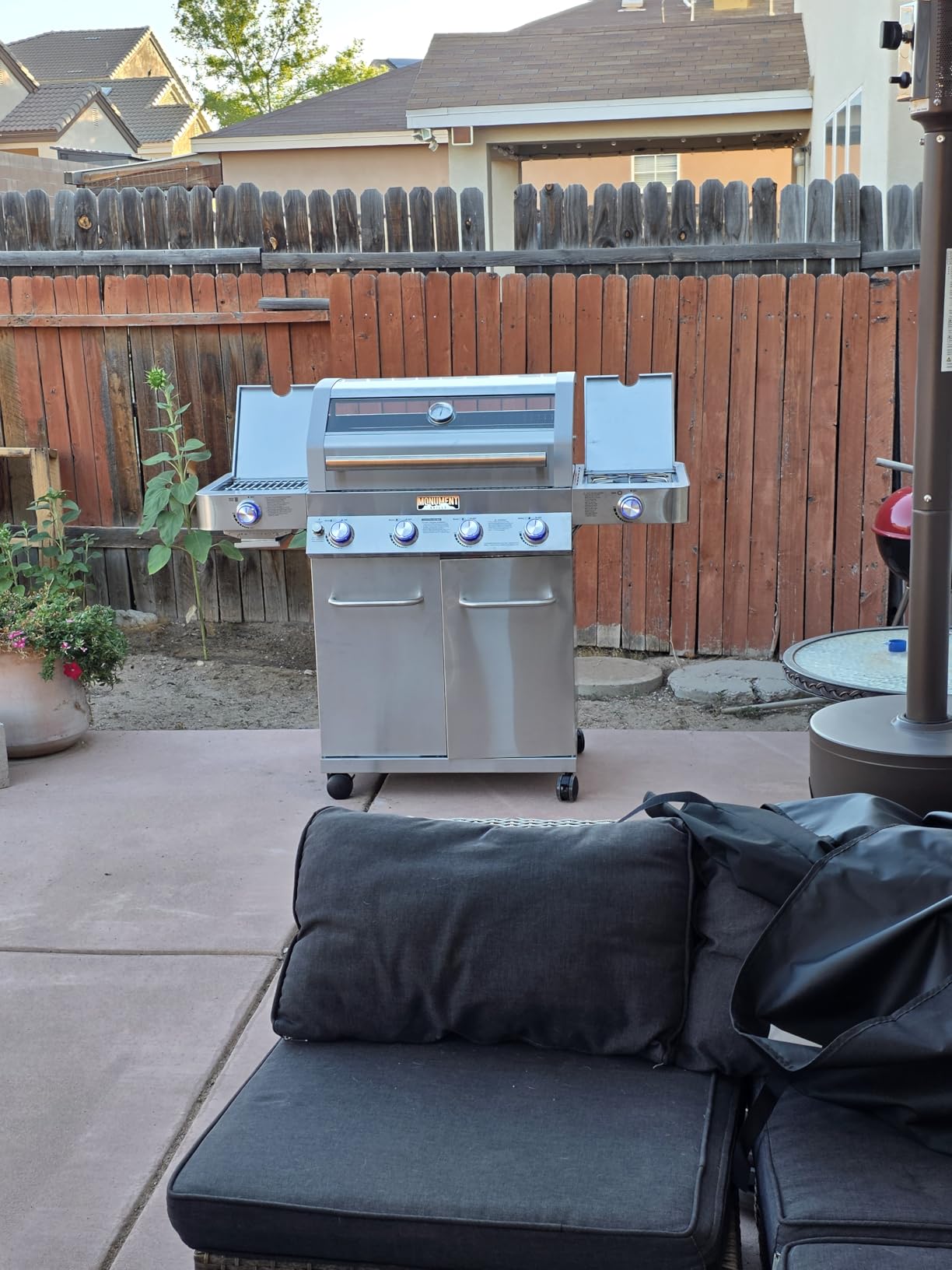 Monument Grills Larger 4+2 Burner Propane Gas Grills Stainless Steel Cabinet Style with Clearview Lid, Knob Controls, Built-In Thermometer, Infrared Side Sear Burners & Side Burners, Outdoor Use customer photo 1