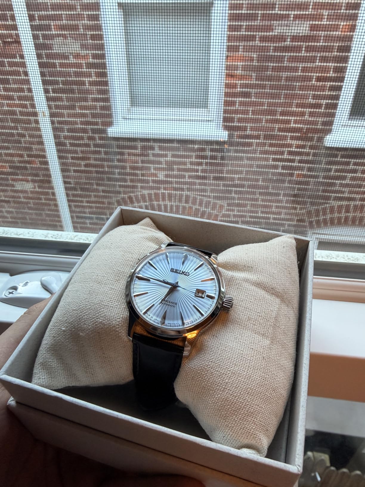 Seiko Presage Cocktail Time Automatic Watch - Patterned Dial with Golden Numerals and Date Calendar, 50m Water-Resistant customer photo 2