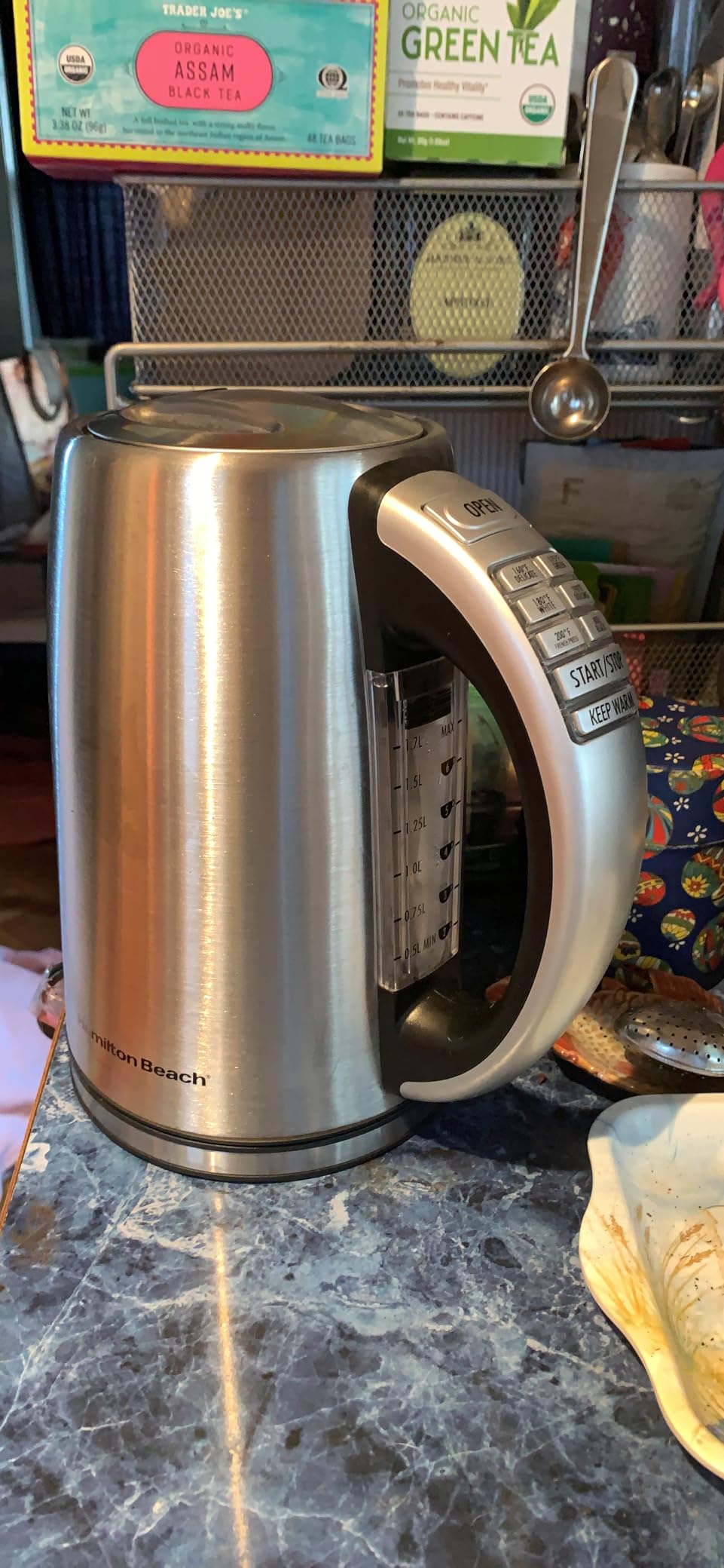 Hamilton Beach 1.7 Liter Temperature Control Electric Kettle, Water Boiler & Heater, Fast Boiling 1500 Watts, BPA Free, Cordless, Auto-Shutoff and Boil-Dry Protection, Stainless Steel customer photo 2