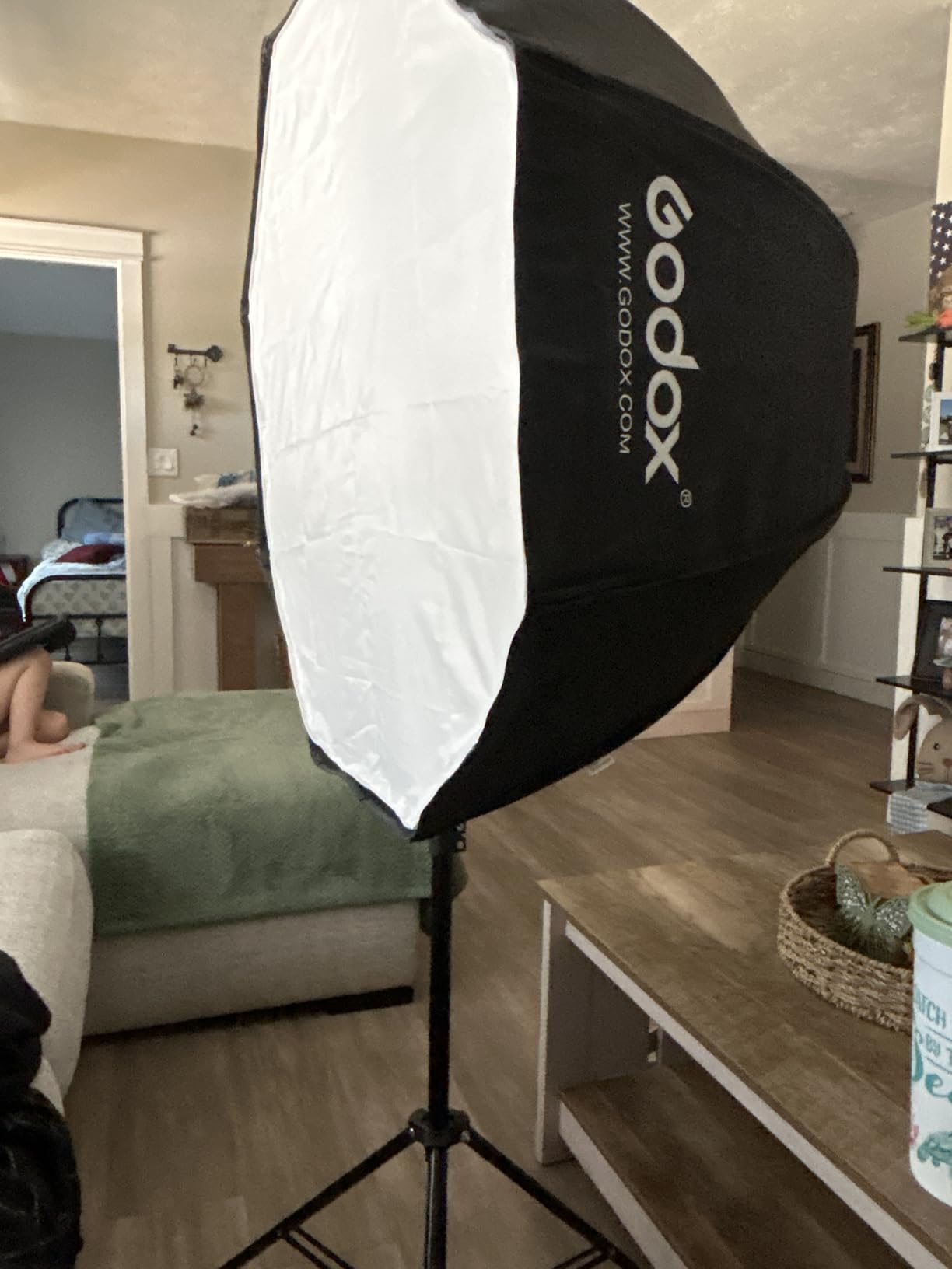 Godox Photo Studio 80cm 31.5in Portable Octagon Umbrella Softbox, 190cm Light Stand with Hot Shoe Holder Bracket kit for Flash Speedlite customer photo 1