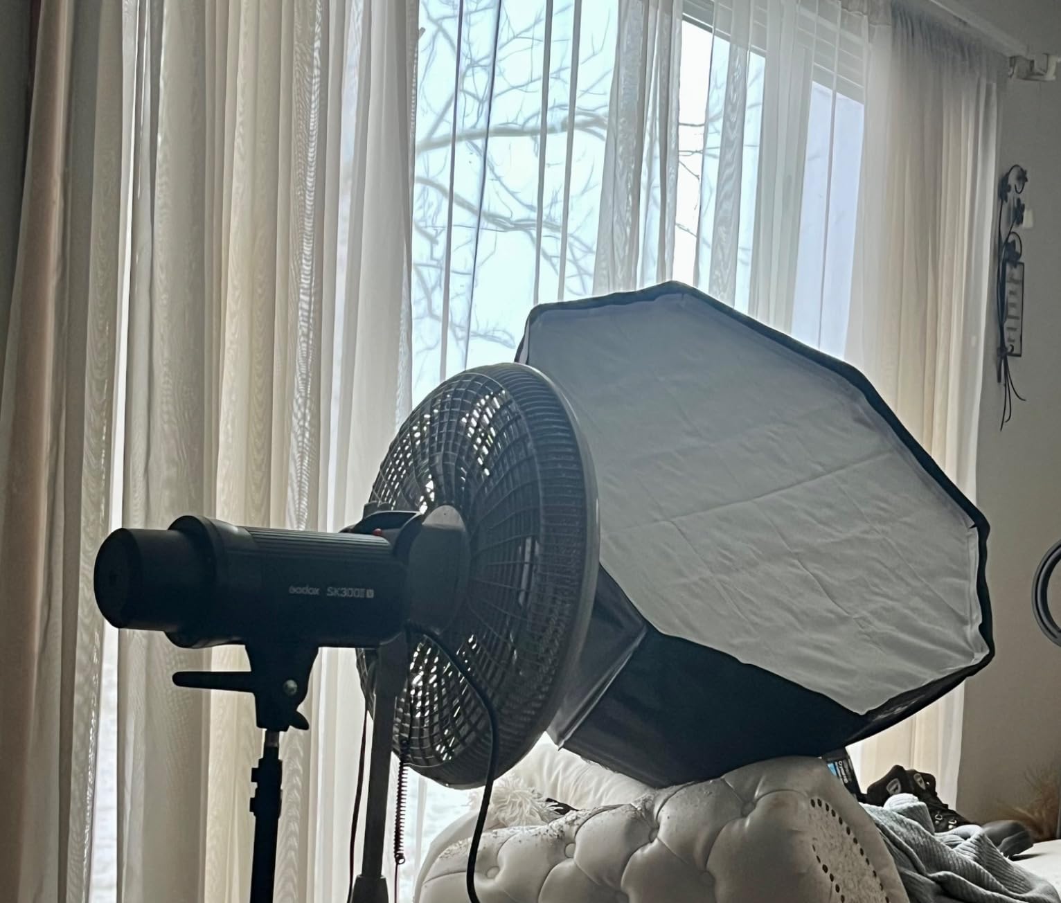 Godox Photo Studio 80cm 31.5in Portable Octagon Umbrella Softbox, 190cm Light Stand with Hot Shoe Holder Bracket kit for Flash Speedlite customer photo 2